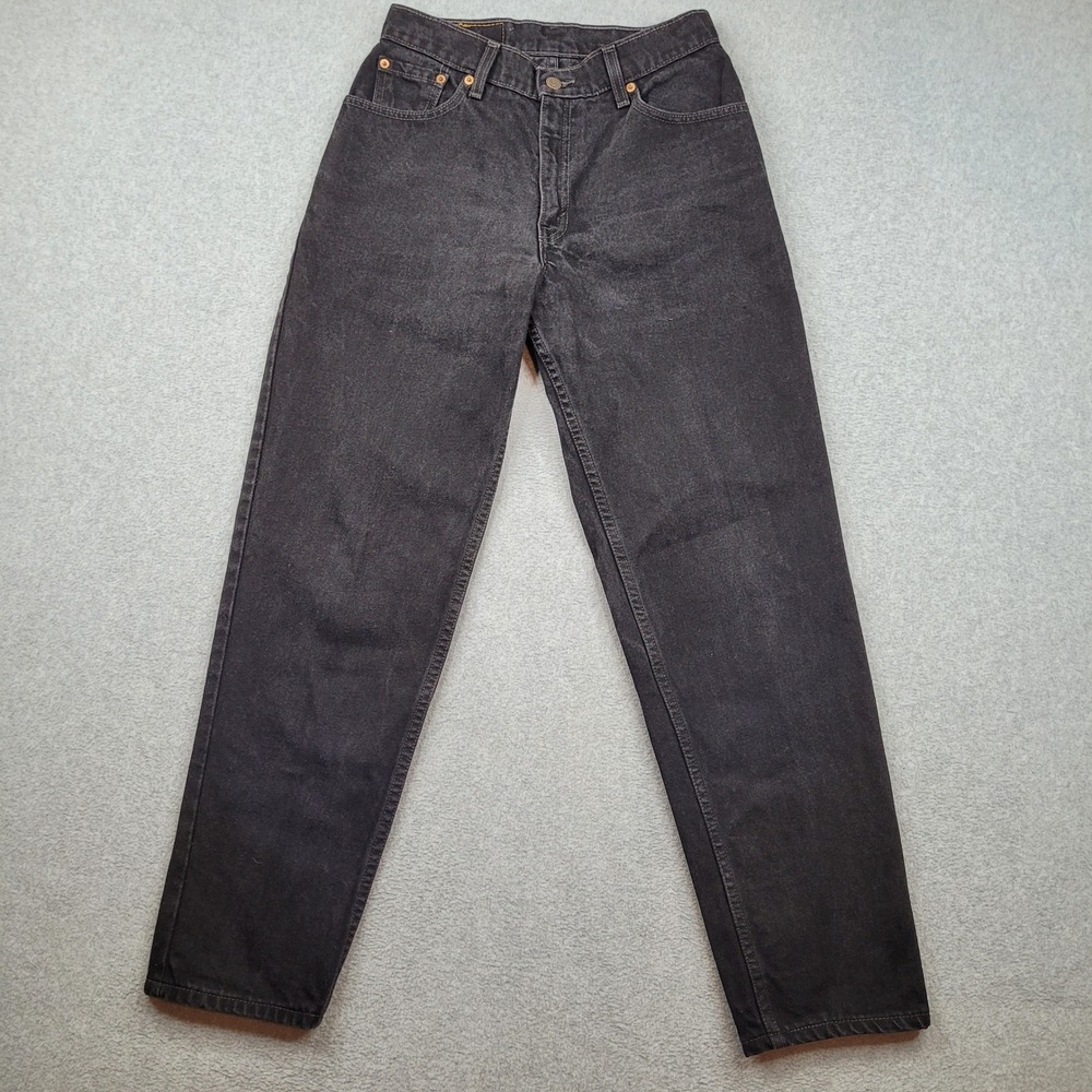 Levis 550 Relaxed Fit Tapered Leg Jeans Womens 8 Short Black 28x28 Vintage 90s